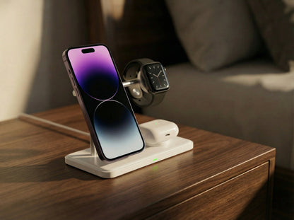 3-in-1 Snelle MagSafe Draadloze Oplader voor iPhone, Watch & AirPods