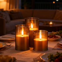 Set van 3 LED-kaarsen met afstandsbediening en timer – Werkt op batterijen